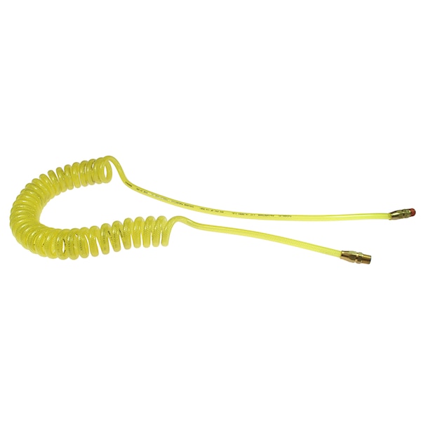 Flexeel Coil 3/8" ID x 10 ' 1/4" MPT Swivel x Rigid Transparent Yellow